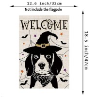 Halloween Garden Flag Beagle Cobweb Bats Double Sided Vertical Welcome Flag Seasonal Holiday Outdoor Yard Lawn Party Decorations