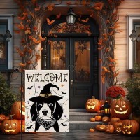 Halloween Garden Flag Beagle Cobweb Bats Double Sided Vertical Welcome Flag Seasonal Holiday Outdoor Yard Lawn Party Decorations