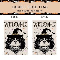 Halloween Garden Flag Shih Tzu Cobweb Bats Double Sided Vertical Welcome Flag Seasonal Holiday Outdoor Yard Lawn Party Decoratio