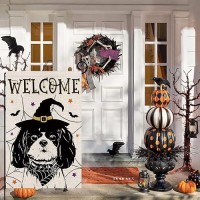 Halloween Garden Flag Shih Tzu Cobweb Bats Double Sided Vertical Welcome Flag Seasonal Holiday Outdoor Yard Lawn Party Decoratio