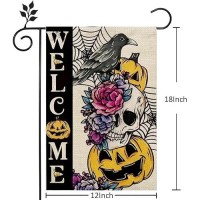 Halloween Welcome Garden Flag 12X18Inch Vertical Double Sided Halloween Skull Flower Eagle Pumpkin Holiday Yard Outdoor Decoration Flag