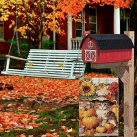 Fall Cat Garden Flag 12X18 Inch Vertical Double Sided For Outdoors Autumn Pumpkin Maple Leaf Thanksgiving For Holiday Outside De