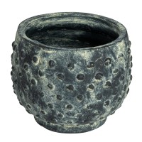 Creative Coop Distressed Terra Cotta Hobnail Planter Black