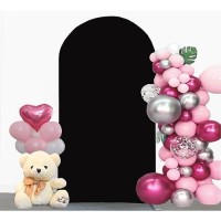 Jfdydm 6Ft Black Wedding Arch Cover Black 6Ft Arch Backdrop Cover Black Arch Backdrop Cover Chiara Backdrop Cover For Wedding