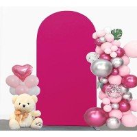 Jfdydm 6Ft Hot Pink Wedding Arch Cover Hot Pink 6Ft Arch Backdrop Cover Hot Pink Arch Backdrop Cover Chiara Backdrop Cover Fo