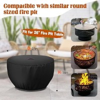 Agustone Firepit Covers Round Fire Pit Cover For 26In Wood Burning Fire Pit Grill Table Cover Outdoor Waterproof Cover- 27