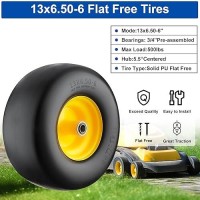 13X6506 Lawn Mower Tires 13X6506 Tires Flat Free Zero Turn Mower Front Tires With 34 58 And 12 Bearings 55 7