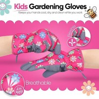 Saga Sports Kids Gardening Gloves Durable & Comfortable With Fun Design  Perfect For Little Kids  Ideal For All Activities (Pink  Small)