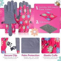 Saga Sports Kids Gardening Gloves Durable & Comfortable With Fun Design  Perfect For Little Kids  Ideal For All Activities (Pink  Medium)