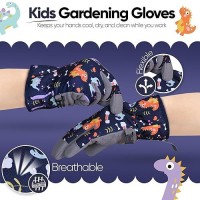 Saga Sports Kids Gardening Gloves Durable & Comfortable With Fun Design  Perfect For Little Kids  Ideal For All Activities (Navy  X-Large)