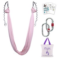 Flife Aerial Yoga Hammock 55 Yards Premium Aerial Silk Fabric Yoga Swing For Antigravity Yoga Inversion Include Daisy Chain Ca