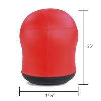 Safco Zenergy Swivel Ball Chair, Anti-Burst, Vinyl Exercise Ball Chair For Home, Office & Classroom, Ideal For K-12, Supports Active Seating, Red Vinyl