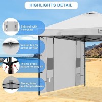 Kampkeeper 10X10 Canopy Tent With Pockets Sidewall Easy Pop Up Canopy Outdoor Shade With Vented Roof For Garden Commercial Outd