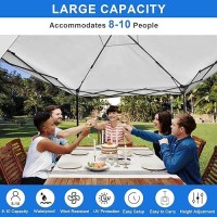 Kampkeeper 10X10 Canopy Tent With Pockets Sidewall Easy Pop Up Canopy Outdoor Shade With Vented Roof For Garden Commercial Outd