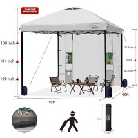 Kampkeeper 10X10 Canopy Tent With Pockets Sidewall Easy Pop Up Canopy Outdoor Shade With Vented Roof For Garden Commercial Outd