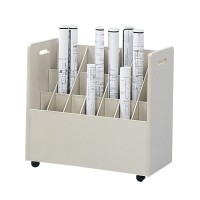 Safco Products 21Compartment Mobile Roll File Cart Grandstand Design with 8 Compartments 50 lbs Weight Cap Durable Furn