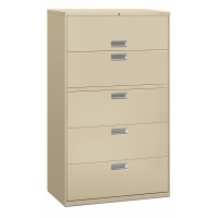 Hon Brigade 600 H695 Lateral File 42 X 18 X 64 5 Drawers Finish Putty