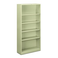 Hon Brigade Metal Bookcase - 5-Shelf Bookcase, 34-1/2W X 12-5/8D X 72H, Putty (Hs72Abc)