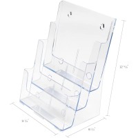 Deflecto 3-Compartment Docuholder, Magazine Size, 9.5W X 6.25D X 12.63, Clear