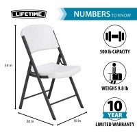 Lifetime 22804 Granite Classic Commercial Folding Chair, White