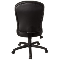 Boss Office Products Leather Adjustable Task Chair Without Arms, Black, B563