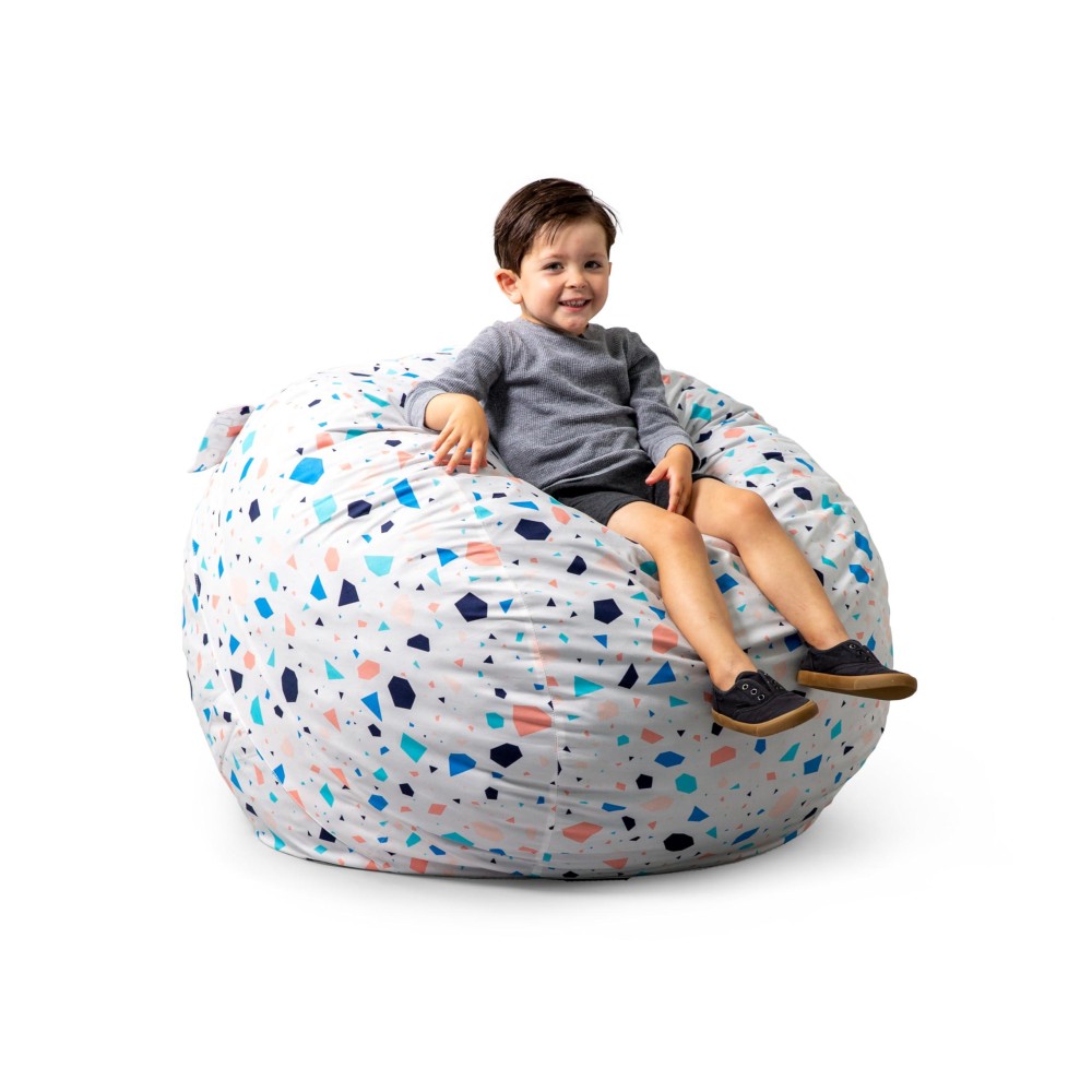 Big Joe Fuf Medium Foam Filled Bean Bag Chair With Removable Cover Dolce Terazzo Lenox Durable Woven Polyester 3 Feet Big