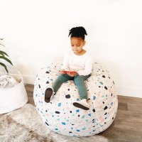 Big Joe Fuf Medium Foam Filled Bean Bag Chair With Removable Cover Dolce Terazzo Lenox Durable Woven Polyester 3 Feet Big