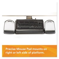 3M Under Desk Keyboard Tray, Turn Knob To Adjust Height And Tilt, Adjustable Tray And Mouse Platform To Enhance Egronomics, Includes Gel Wrist Rest And Precise Mouse Pad, 17.75