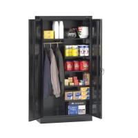 Tennsco 7214 24 Gauge Steel Standard Welded Combination Storage Cabinet, 5 Shelves, 150 Lbs Capacity Per Shelf (50 Lbs Per Half Shelf), 36