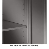 Tennsco 7214 24 Gauge Steel Standard Welded Combination Storage Cabinet, 5 Shelves, 150 Lbs Capacity Per Shelf (50 Lbs Per Half Shelf), 36