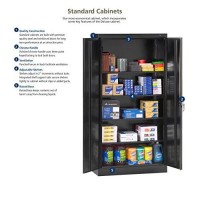 Tennsco 7214 24 Gauge Steel Standard Welded Combination Storage Cabinet, 5 Shelves, 150 Lbs Capacity Per Shelf (50 Lbs Per Half Shelf), 36