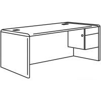 Hon 10700 H10783R Pedestal Desk 66 X 30 X 295 2 X Box File Drawersright Side Waterfall Edge