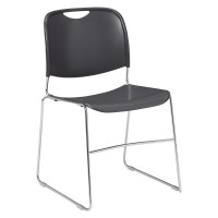 Nps 8500 Series Ultra-Compact Plastic Stack Chair, Gunmetal