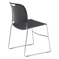 Nps 8500 Series Ultra-Compact Plastic Stack Chair, Gunmetal