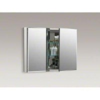 Kohler Cbclc3526Fs Double Door Beveled Medicine Cabinet With Mirror Doors Adjustable Shelves Rectangular Beveled Edge Frame