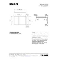 Kohler Cbclc3526Fs Double Door Beveled Medicine Cabinet With Mirror Doors Adjustable Shelves Rectangular Beveled Edge Frame