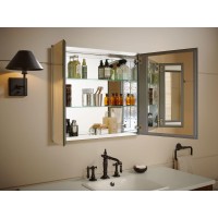 Kohler Kcbclc3026Fs Beveled Medicine Cabinet With Mirror Doors Adjustable Shelves Rectangular Beveled Edge Frame 30 X 26