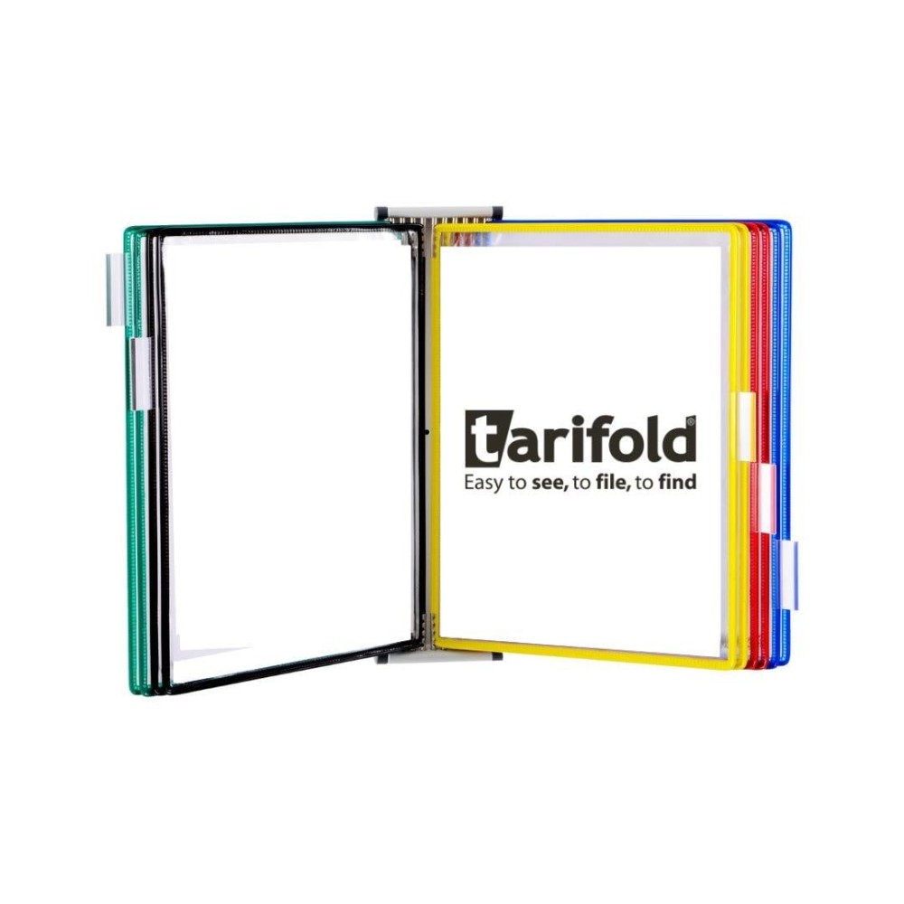 Tarifold Wall Reference System - 10 Double-Sided Panels - Letter-Size - Assorted Colors - 20 Sheet Capacity (W291)