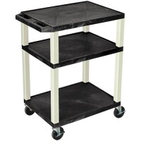 H Wilson Tuffy Black 3 Shelf Av Cart