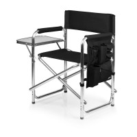 Oniva - A Picnic Time Brand - Sports Chair With Side Table, Beach Chair, Camp Chair For Adults, (Black)