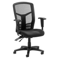 Lorell Ergomesh 86000 Chair, 28.5D X 28.5W X 45H In, Black Mesh Back/Black Fabric Seat