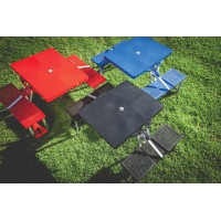 Oniva A Picnic Time Brand Folding Picnic Table Camping Table Outdoor Table With Umbrella Hole Hunter Green 36 X 6 X