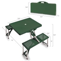 Oniva A Picnic Time Brand Folding Picnic Table Camping Table Outdoor Table With Umbrella Hole Hunter Green 36 X 6 X