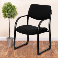 Flash Furniture Richie Black Fabric Executive Side Reception Chair With Sled Base