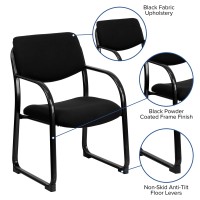 Flash Furniture Richie Black Fabric Executive Side Reception Chair With Sled Base