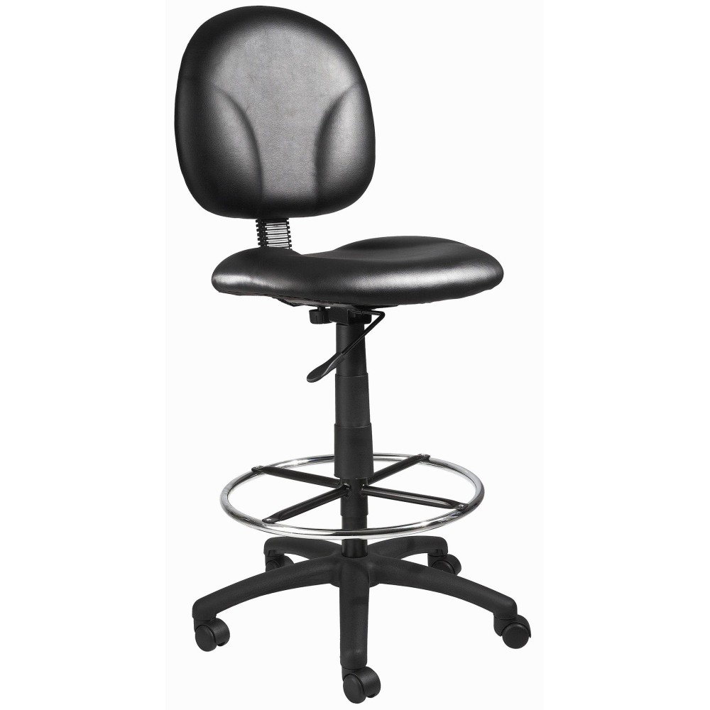 Boss Office Products Stand Up Caressoft Drafting Stool Without Arms In Black