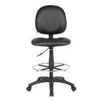 Boss Office Products Stand Up Caressoft Drafting Stool Without Arms In Black