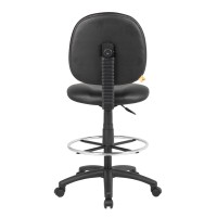 Boss Office Products Stand Up Caressoft Drafting Stool Without Arms In Black