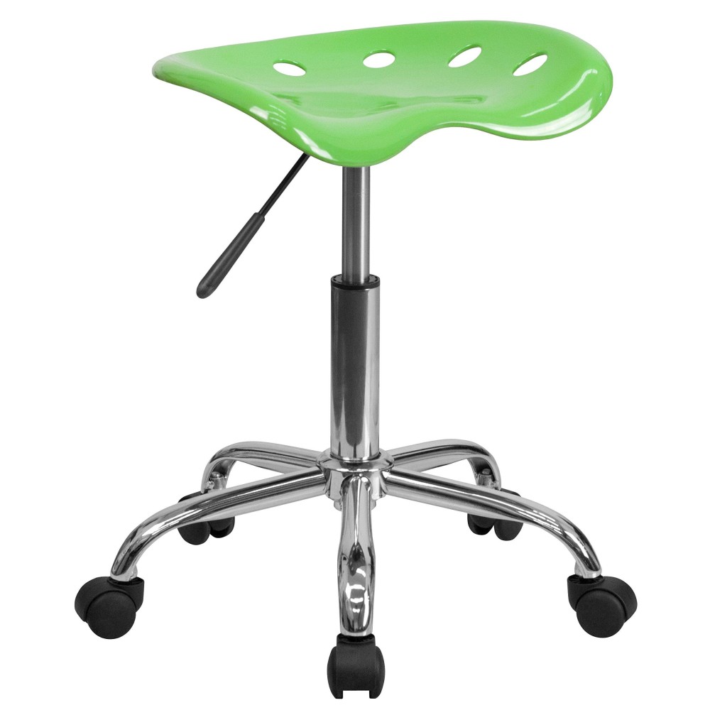 Flash Furniture Taylor Vibrant Apple Green Tractor Seat And Chrome Stool