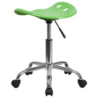 Flash Furniture Taylor Vibrant Apple Green Tractor Seat And Chrome Stool